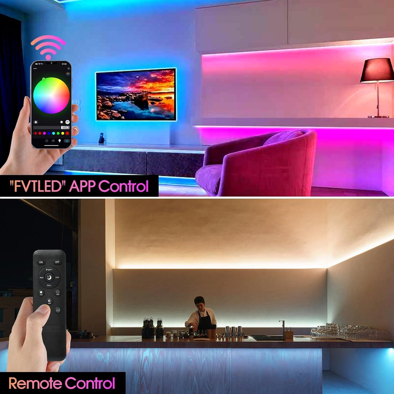 Tira LED COB RGB INDARUN 24V 10M 5760 LEDs Control Remoto