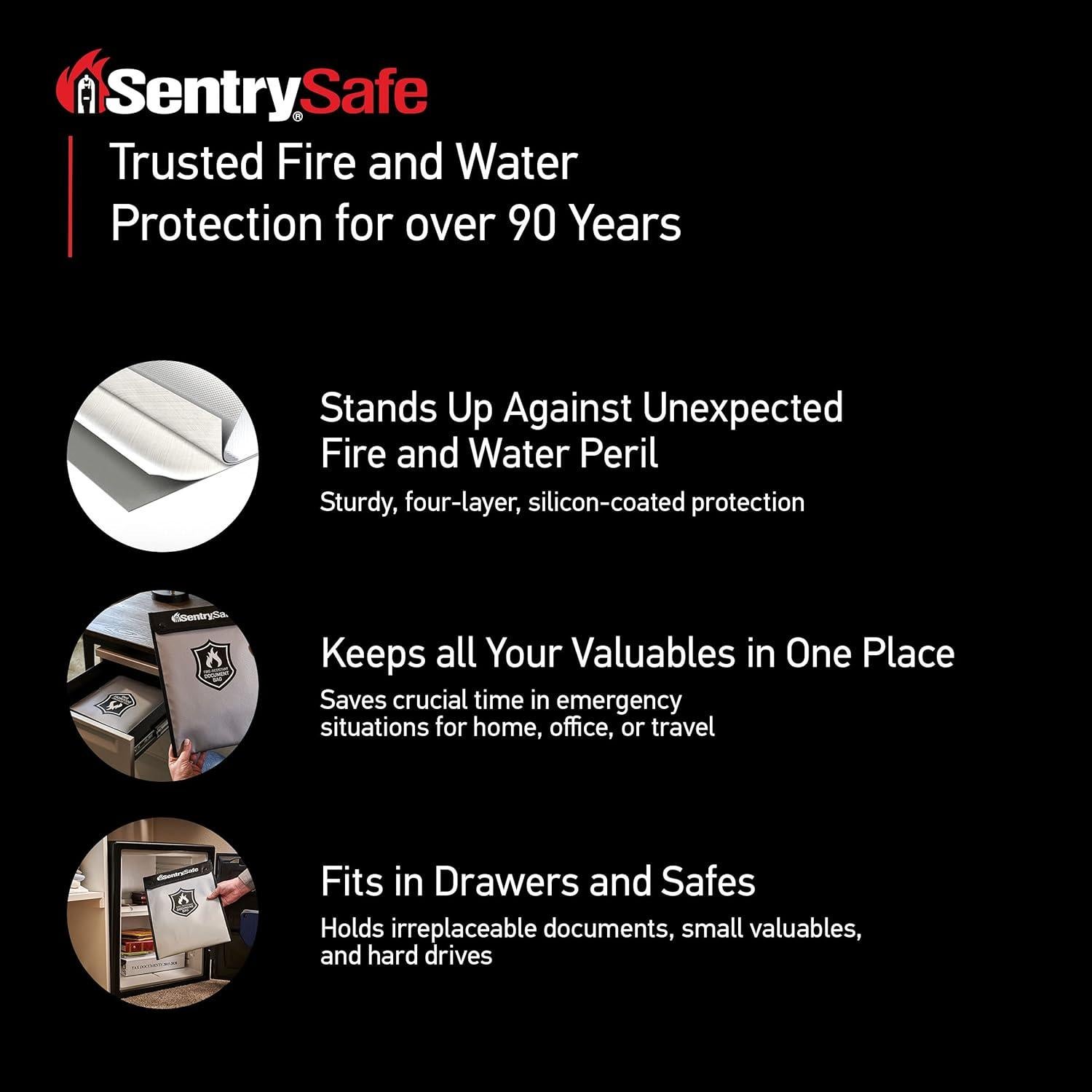 Bolsa SentrySafe Resistente al Fuego y Agua 22.86x33.02cm