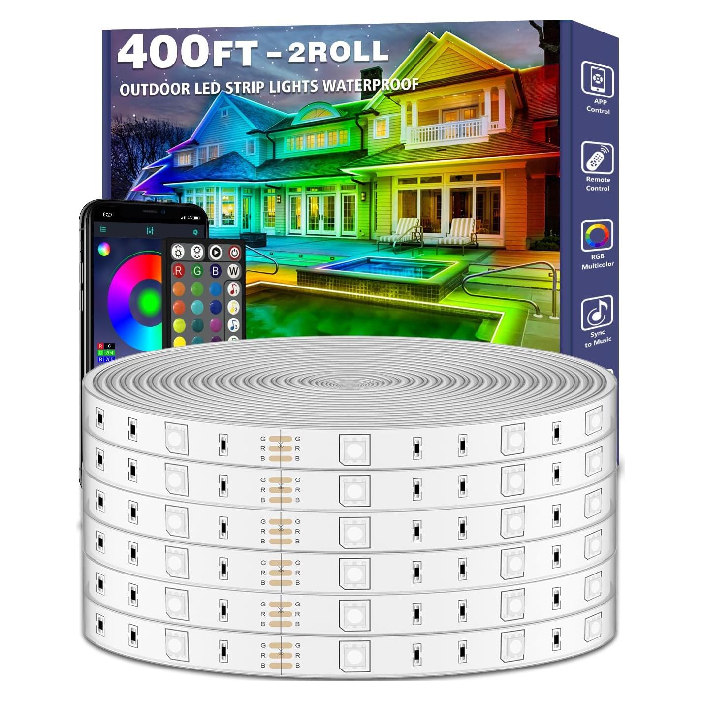 Tira de Luz LED Impermeable 400ft Talkhigh con Control App