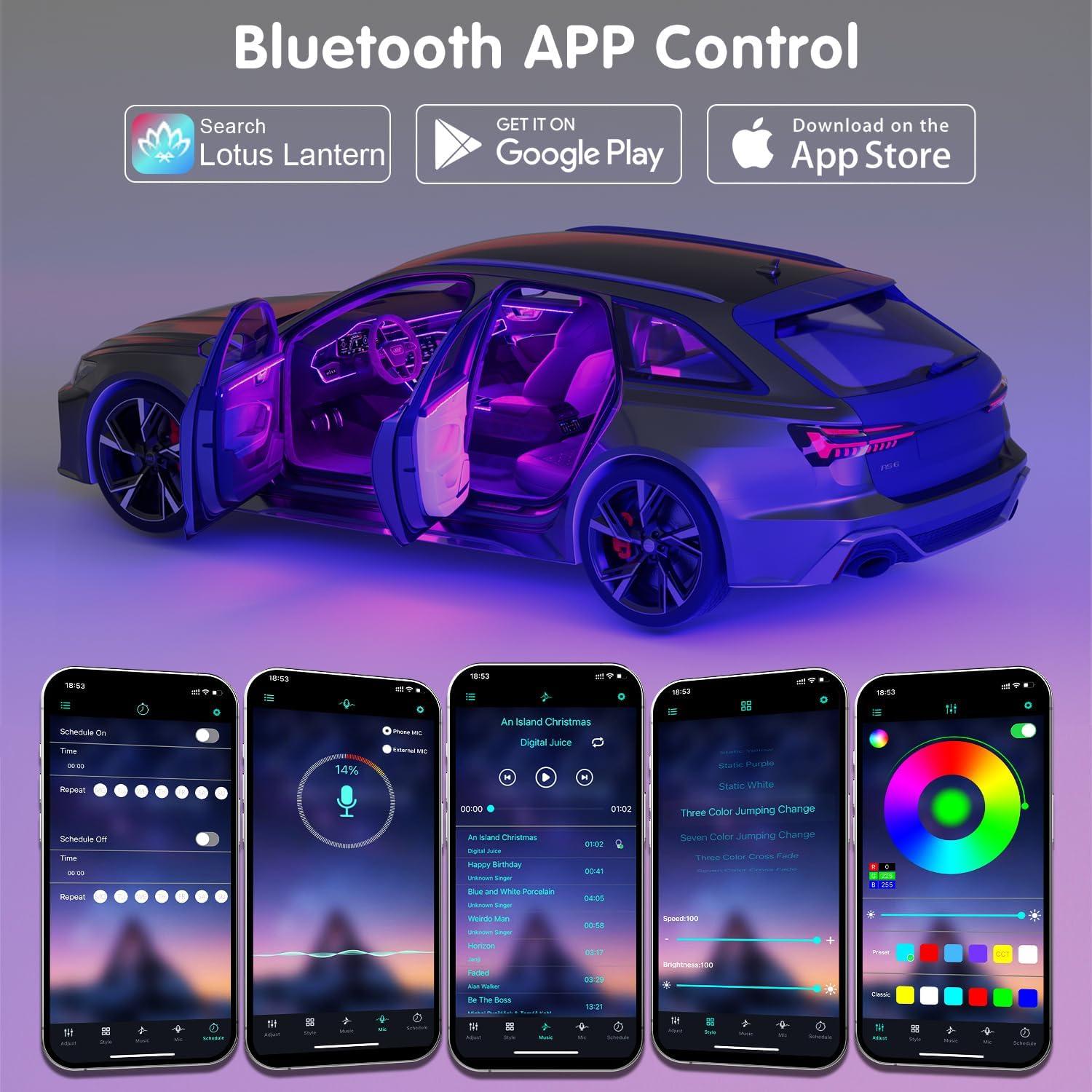 Luces LED de tira para coche Huaxin RGB 698.5 cm Control APP