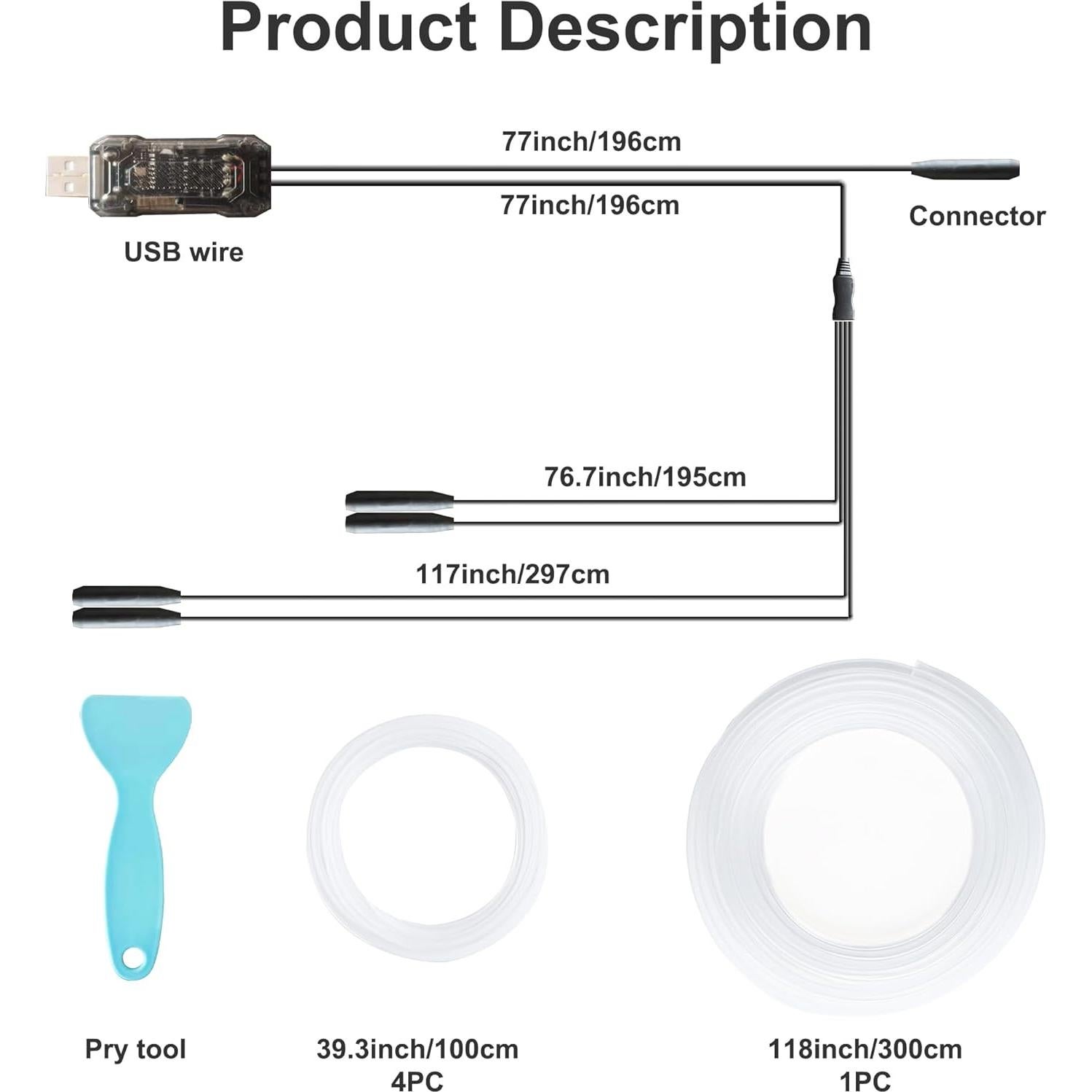 Luces LED de tira para coche Huaxin RGB 698.5 cm Control APP