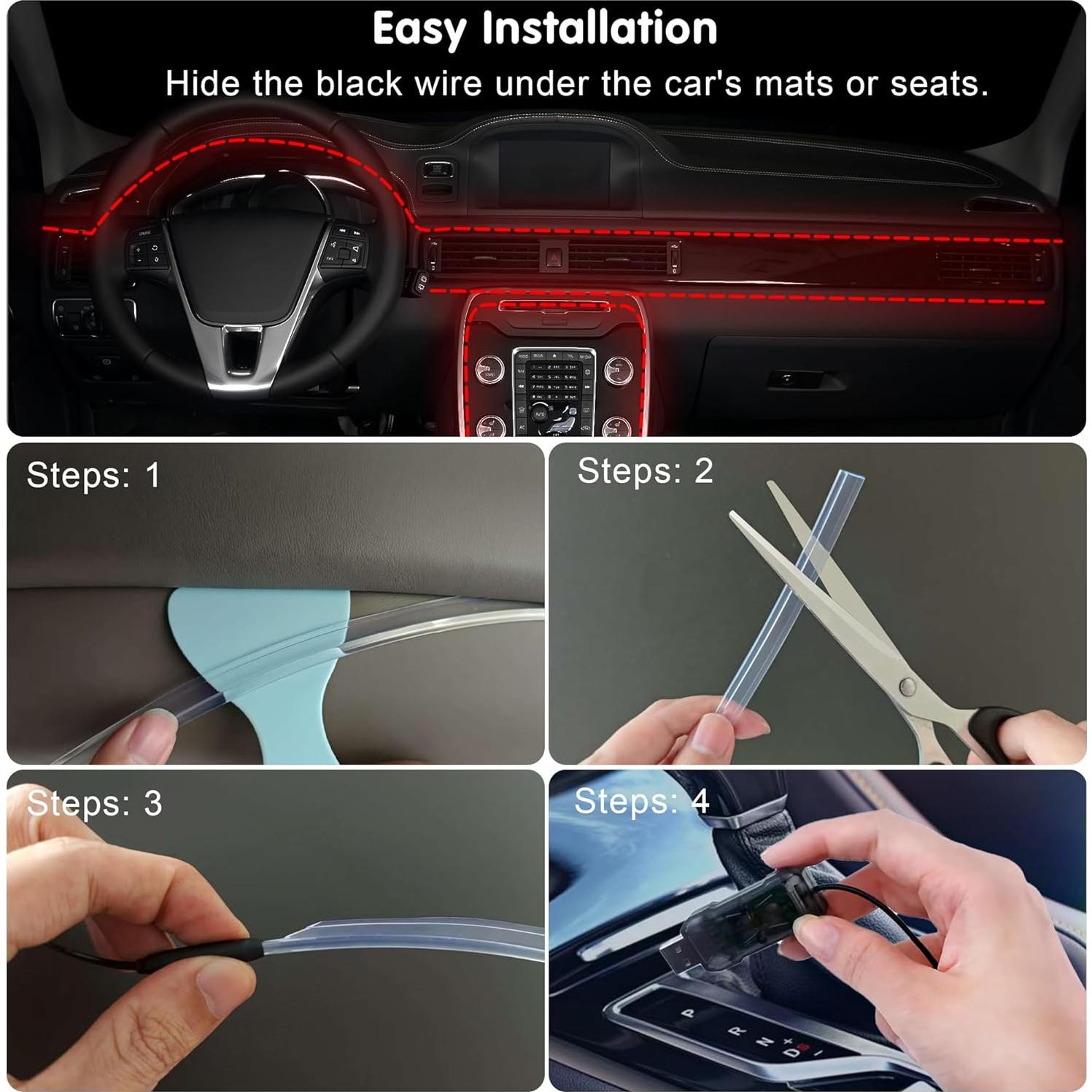 Luces LED de tira para coche Huaxin RGB 698.5 cm Control APP