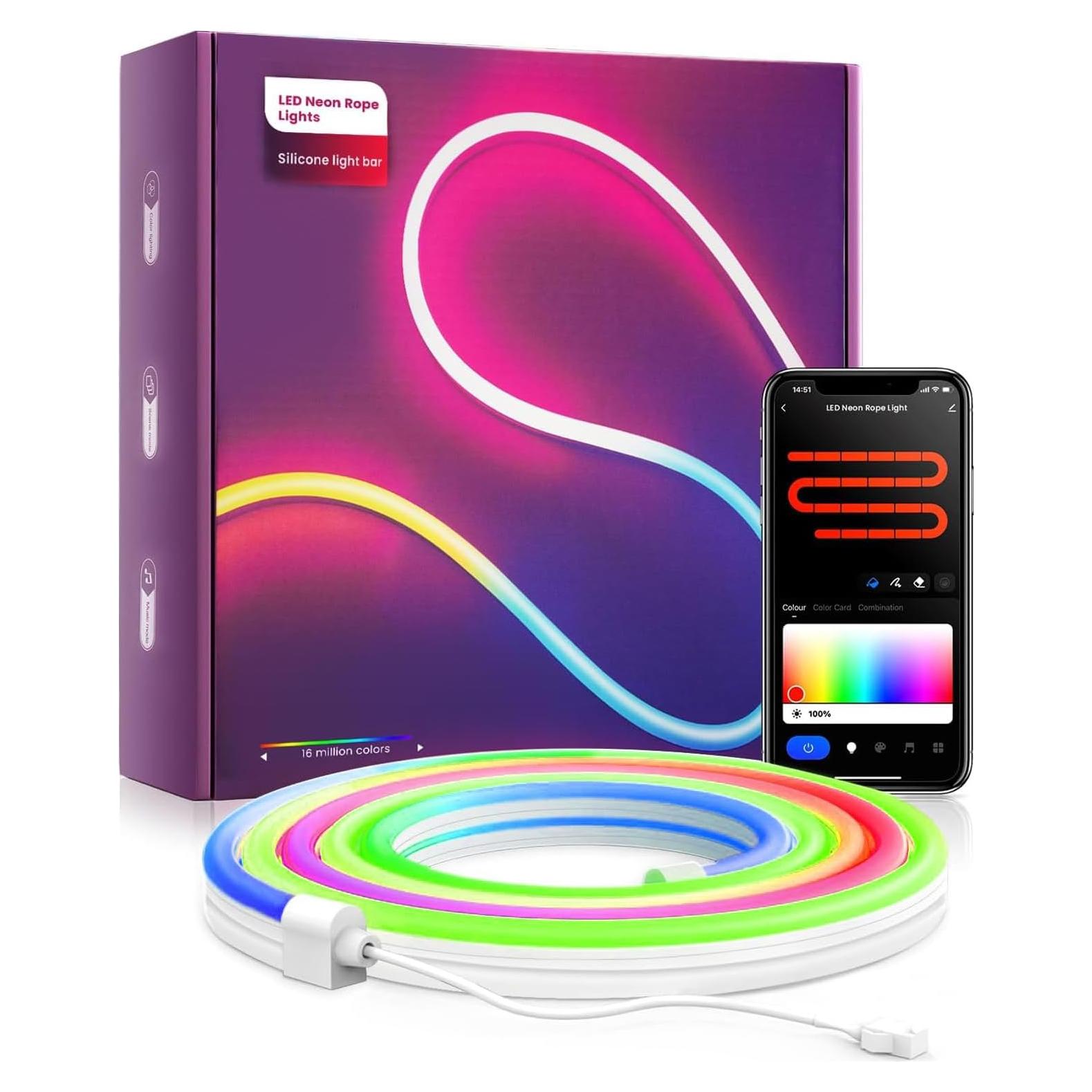 Tira de Luz LED Neón Inteligente 5m JINTYOUNG RGB 16 Colores