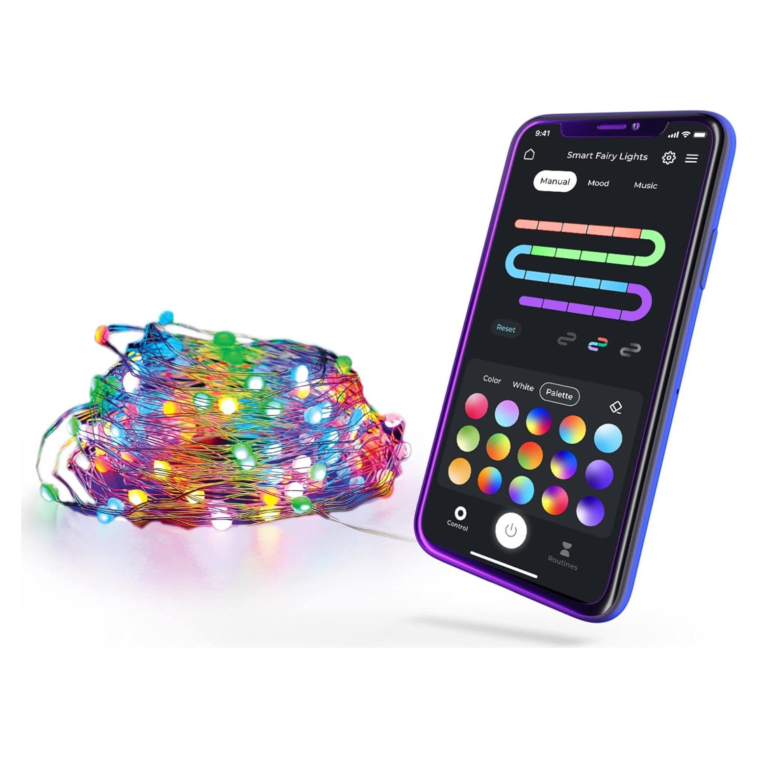 Luces de Hadas Inteligentes GLOBE 10m RGB Control por Voz