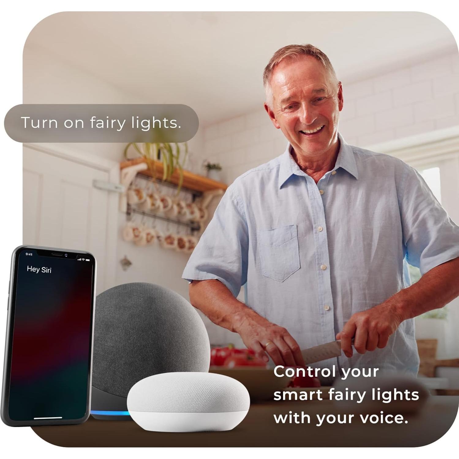 Luces de Hadas Inteligentes GLOBE 10m RGB Control por Voz