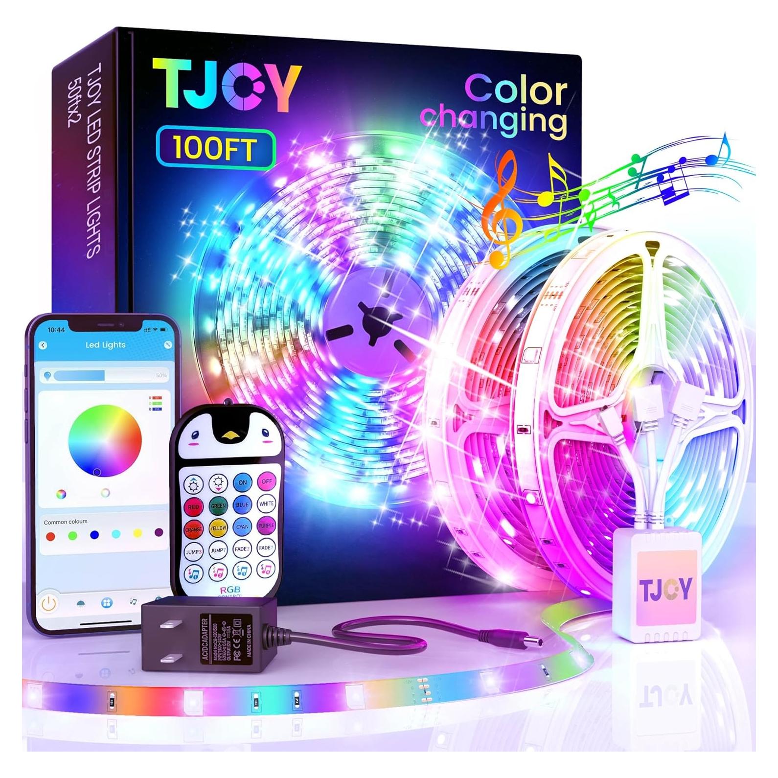 Tira LED de 30.48 metros TJOY con control remoto y APP