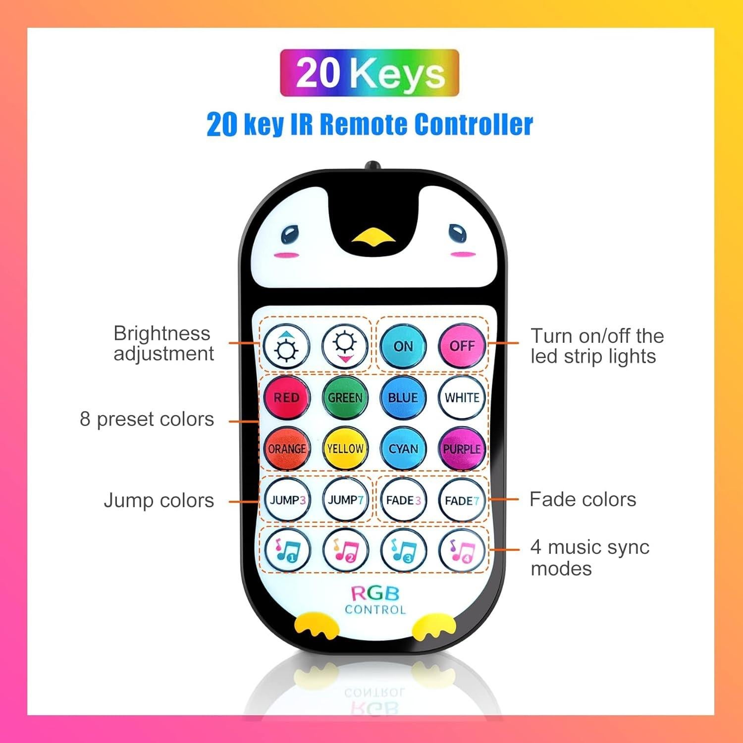 Tira LED de 30.48 metros TJOY con control remoto y APP