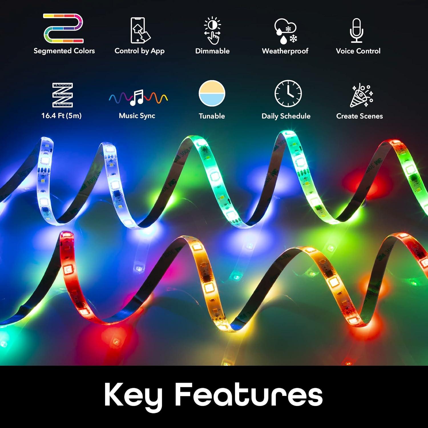 Tira de Luces LED Inteligentes Geeni 5m RGBIC Control App