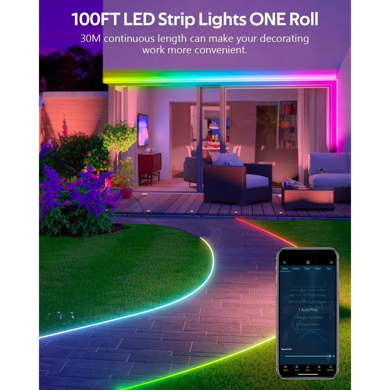 Tira LED RGB 30M Aclorol IP67 Impermeable Sincronización Musical