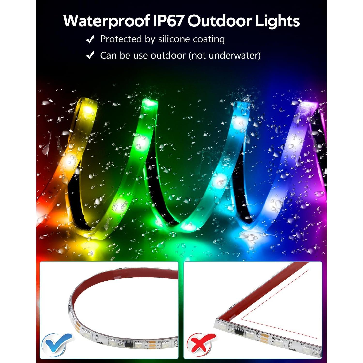 Tira LED RGB 30M Aclorol IP67 Impermeable Sincronización Musical