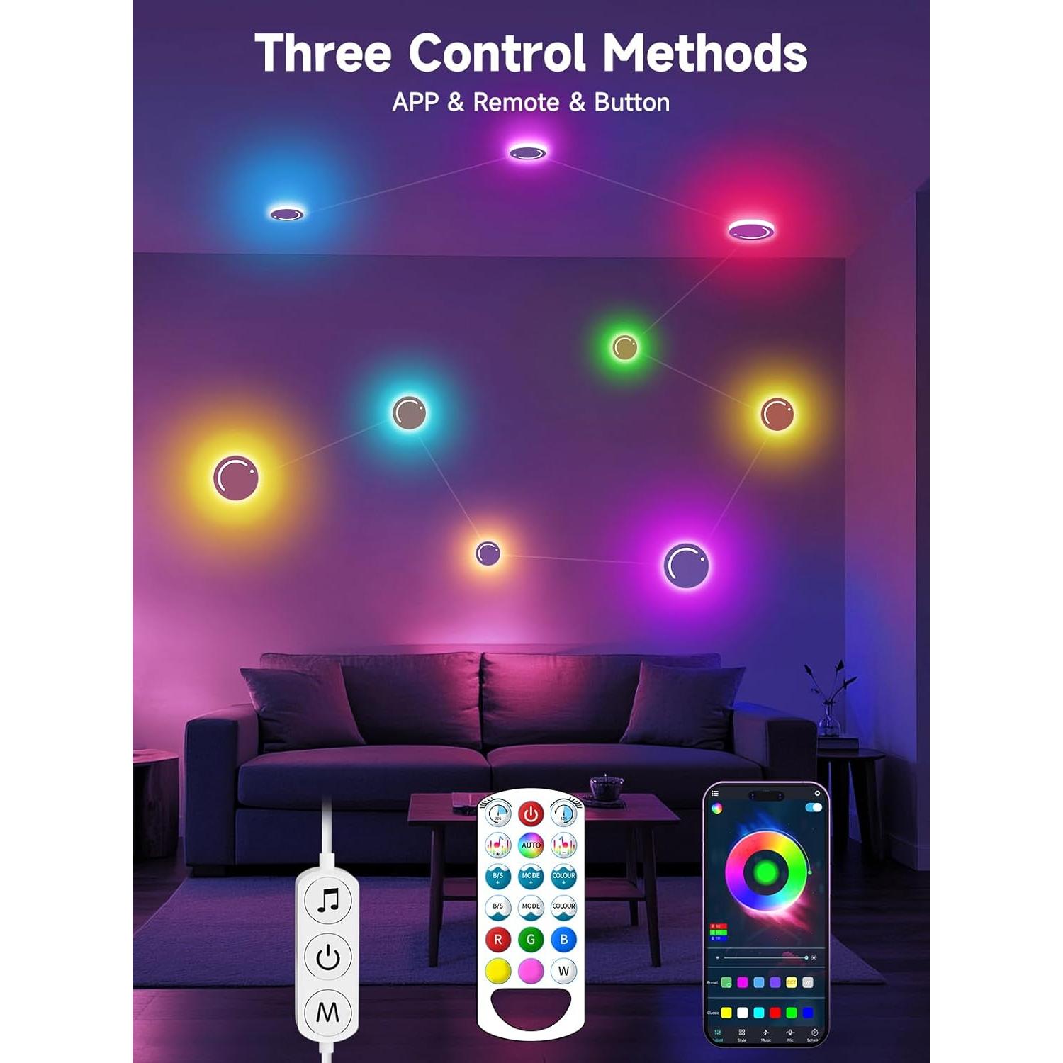Luz de Pared Inteligente TYUTE T-1 RGB 10x17cm Control Remoto