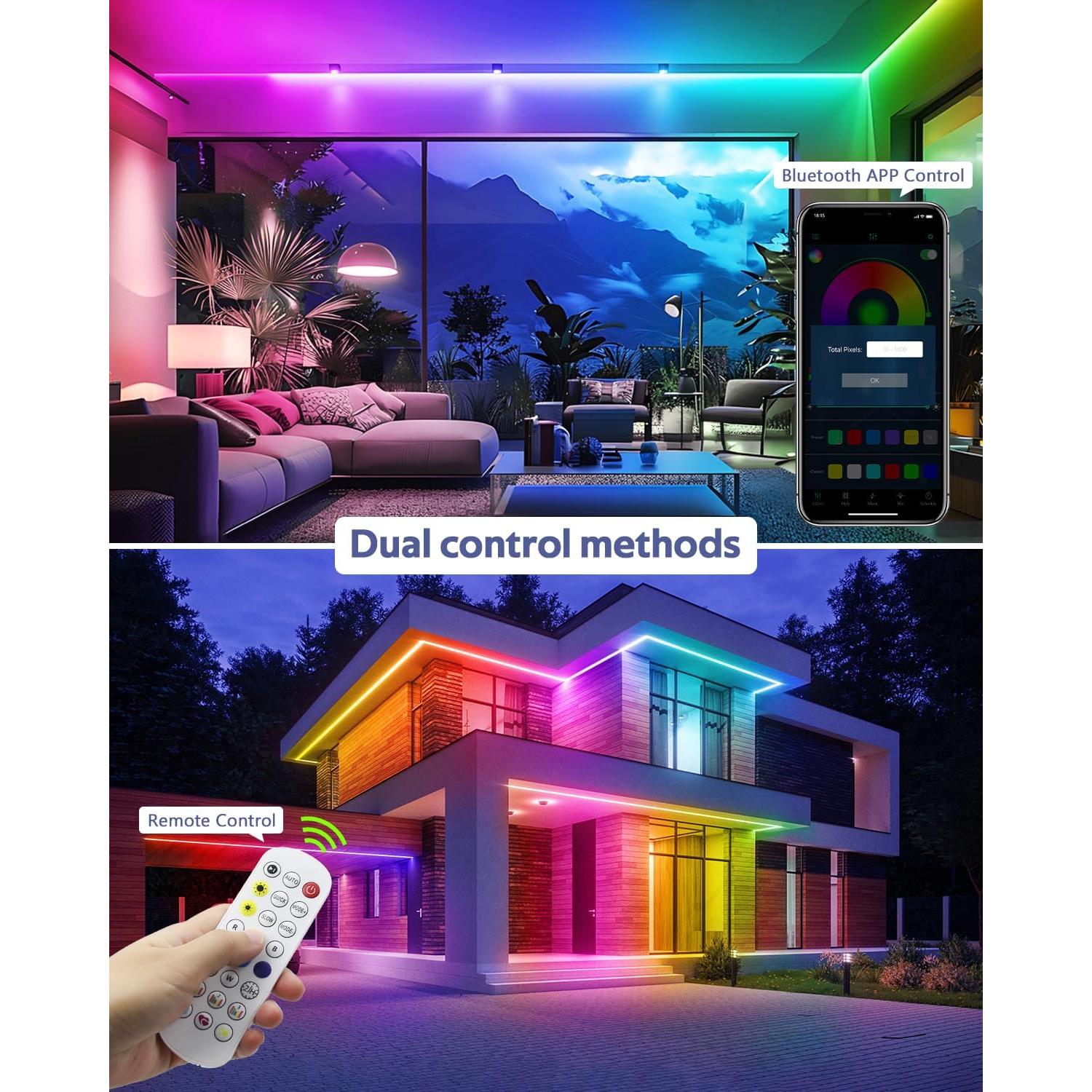 Tira de Luz LED Inteligente RGB 30M 1800 LEDs IP67 Control APP