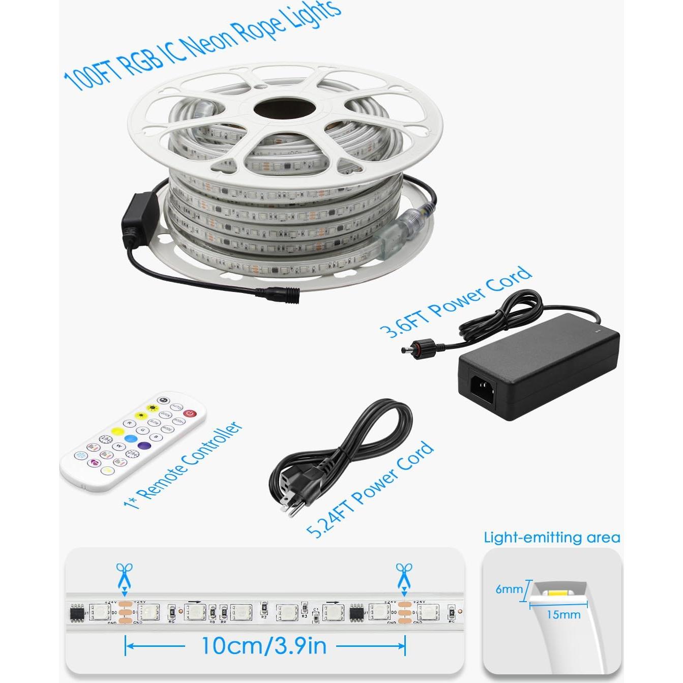 Tira de Luz LED Inteligente RGB 30M 1800 LEDs IP67 Control APP