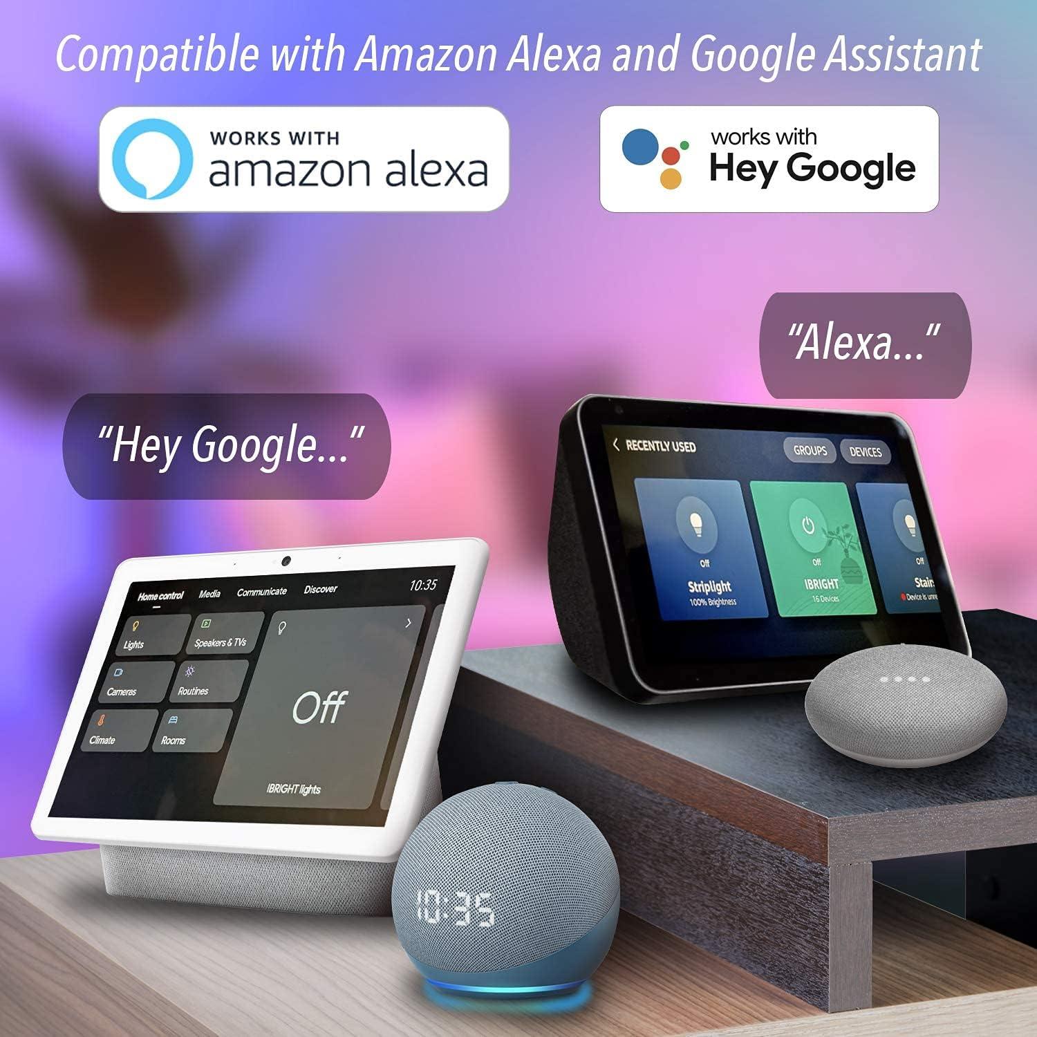 Tira LED Inteligente IBRIGHT 4.88m RGBW Wi-Fi IP66 Control Voz