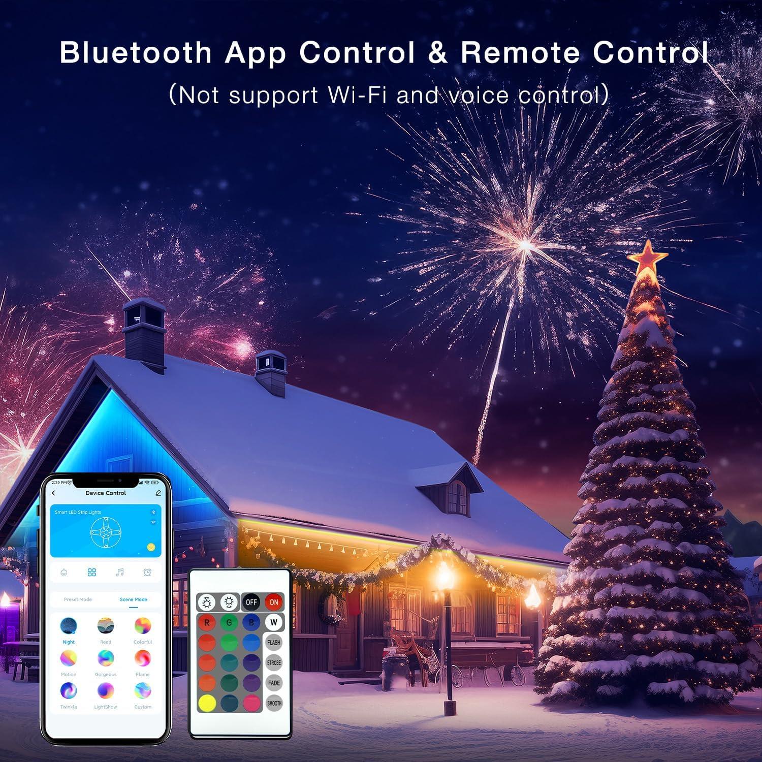 Luces de tira LED exteriores IP67 60.96m DAYBETTER con control remoto