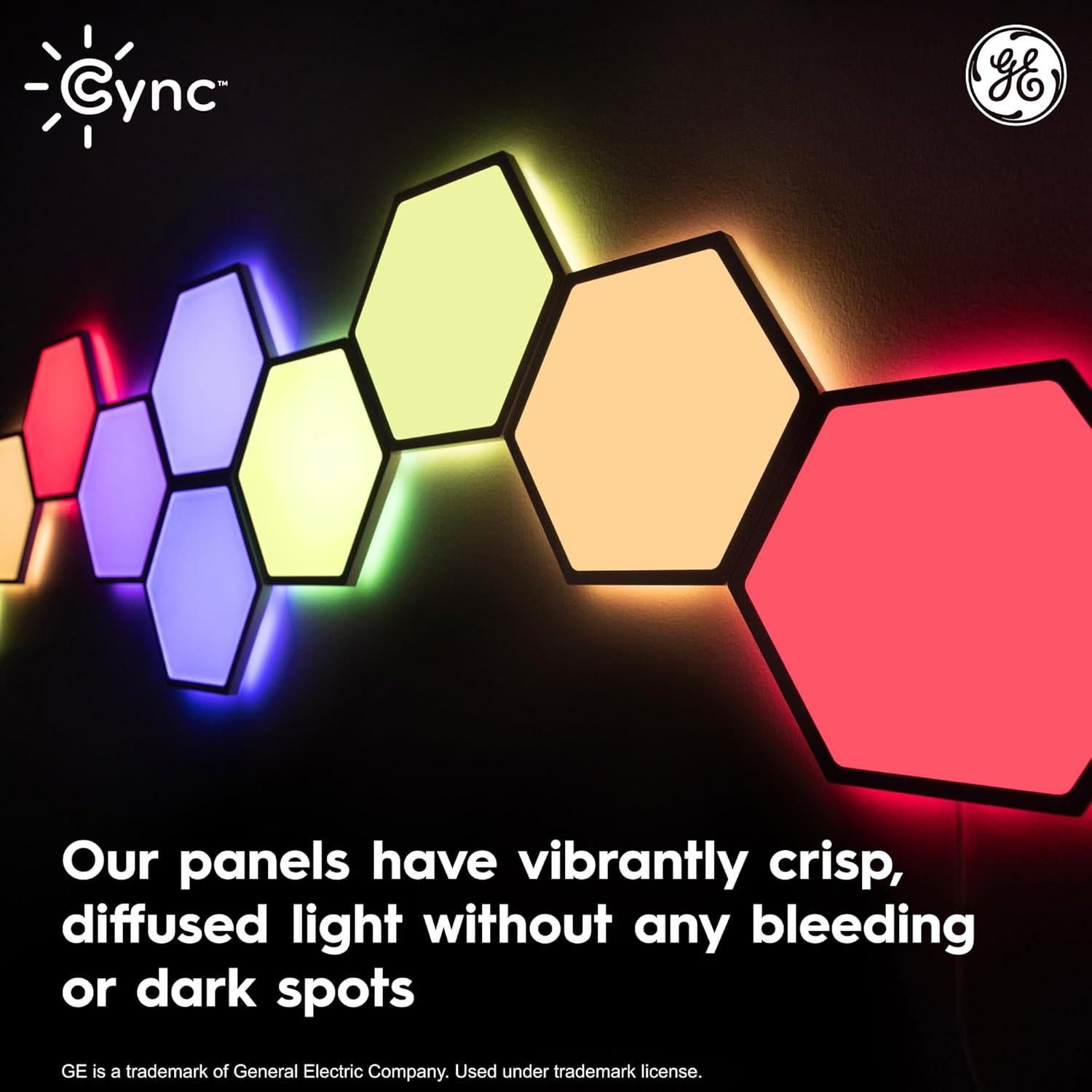 Paneles de Luz LED Hexagonales Cync 10 Piezas Control App