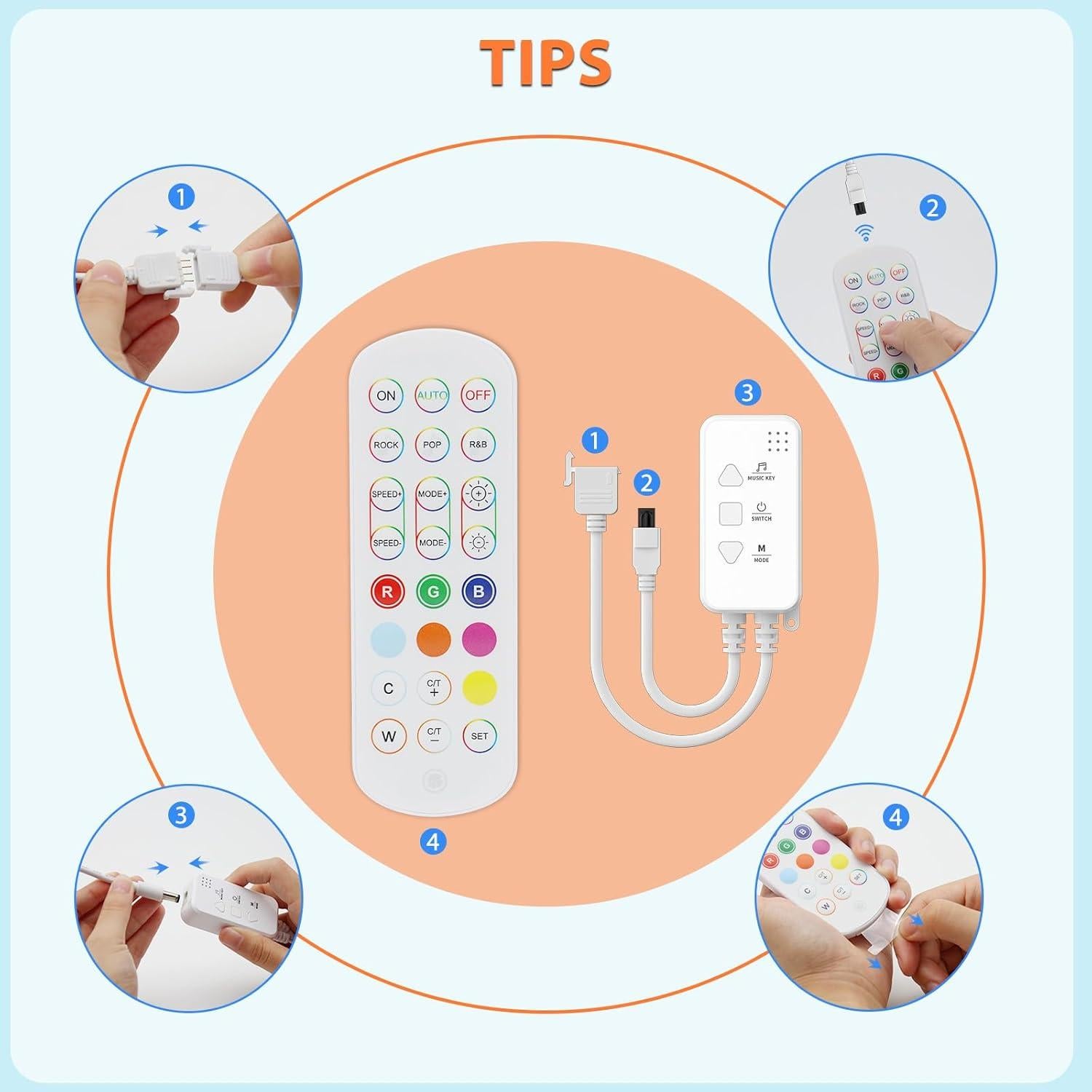 Controlador LED RGB MIWISE con APP y control remoto IR
