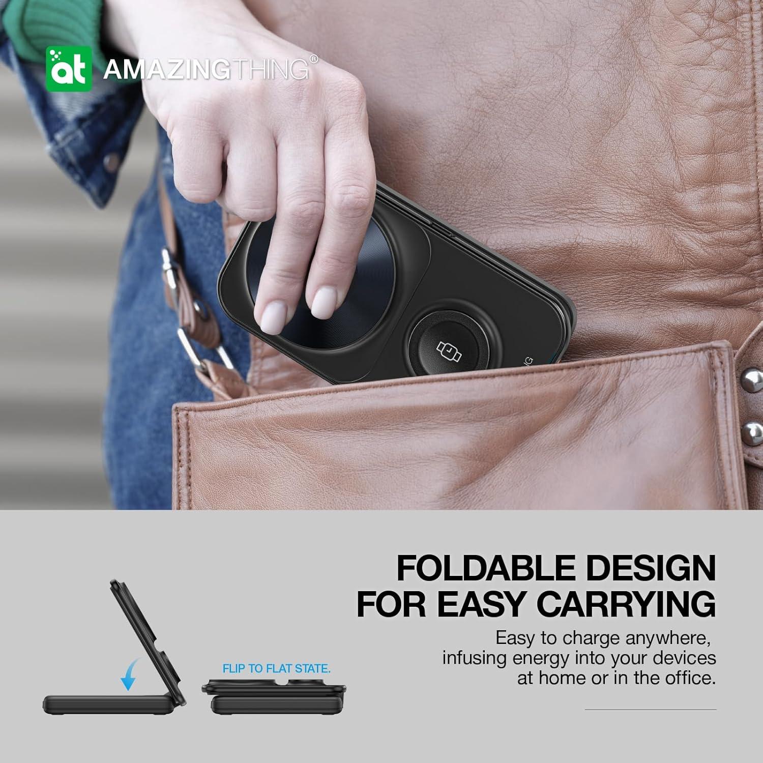 Banco de Poder Magnético Plegable 8000mAh con Cables USB-C - Itian