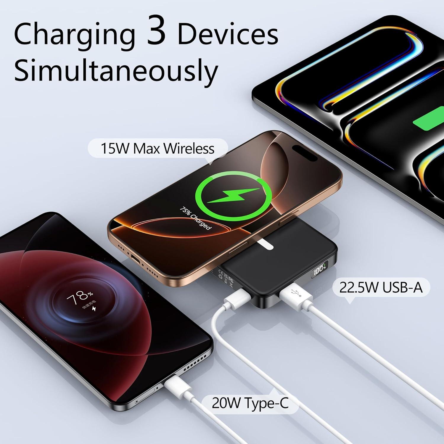 Batería Portátil Magnética YUJE 10000mAh Carga Rápida 20W