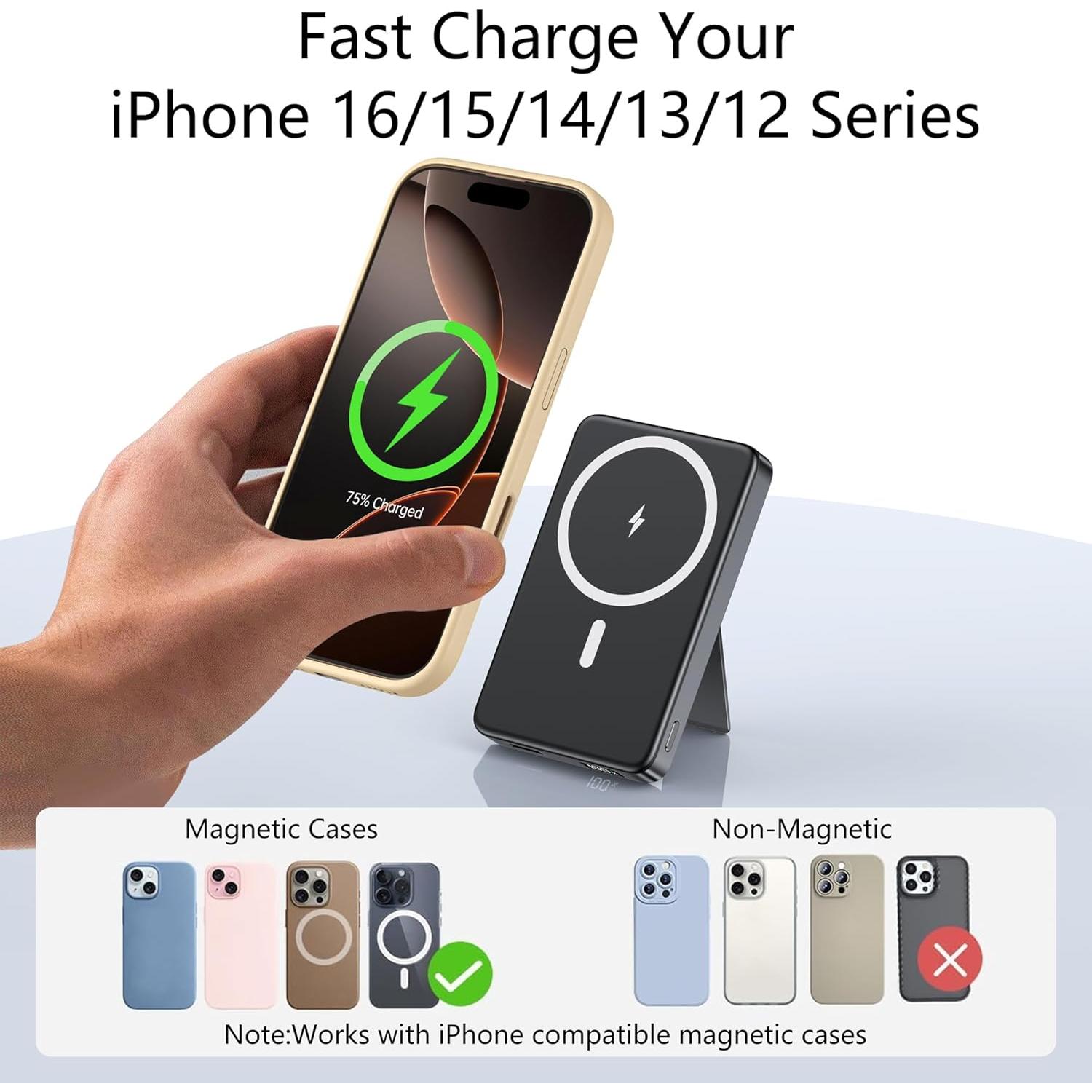 Batería Portátil Magnética YUJE 10000mAh Carga Rápida 20W