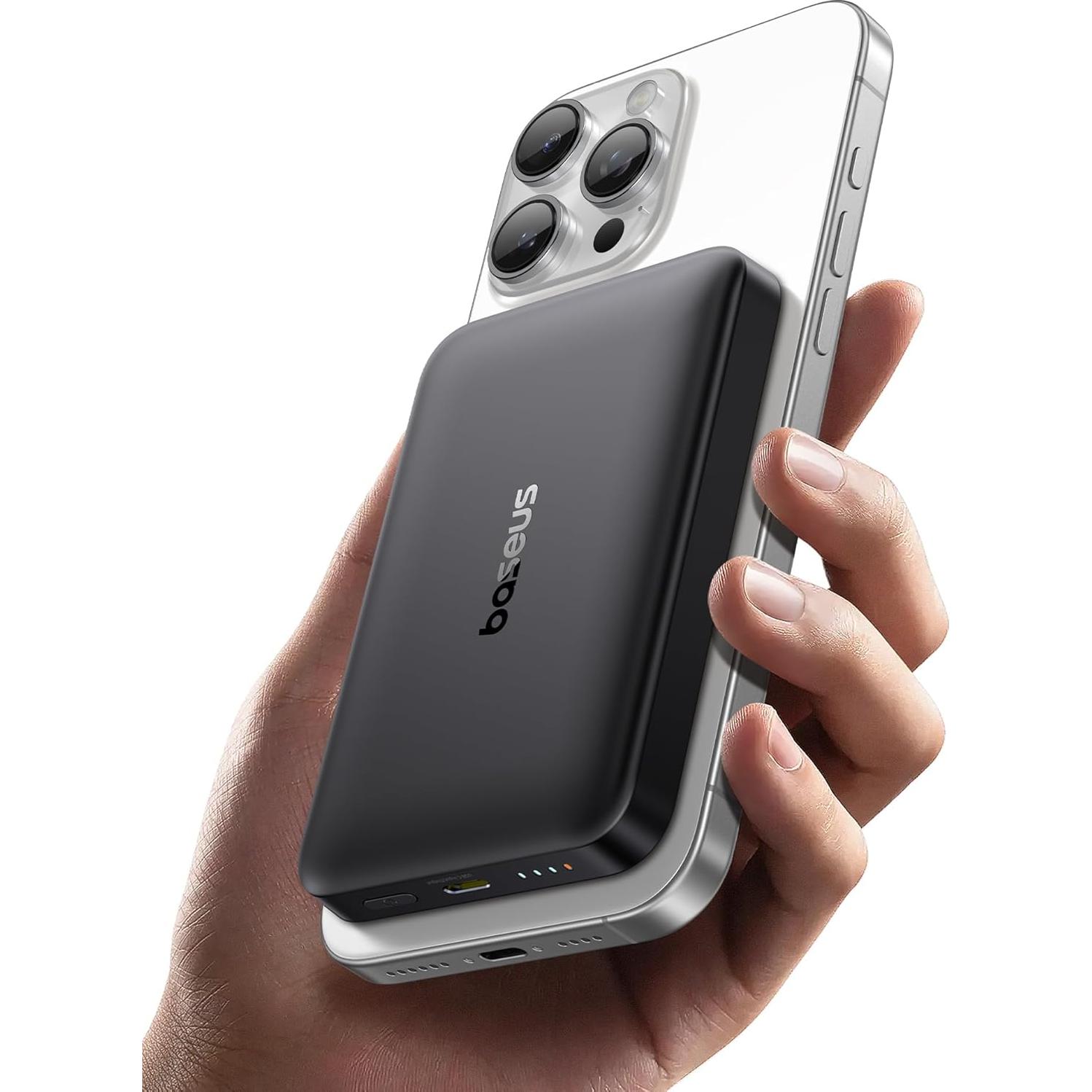 Cargador Portátil Baseus 10000mAh Qi2 15W Inalámbrico Negro