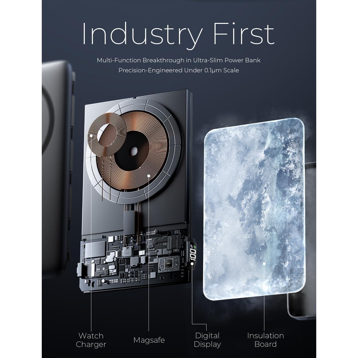 Batería Portátil MagSafe LISEN 10000mAh Ultra Slim Gris