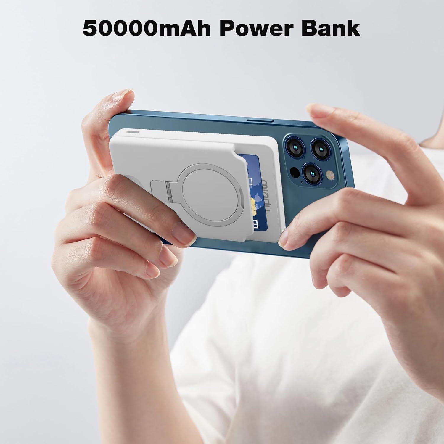 Batería Portátil Magnética Miady 5000mAh con Soporte y Rastreo