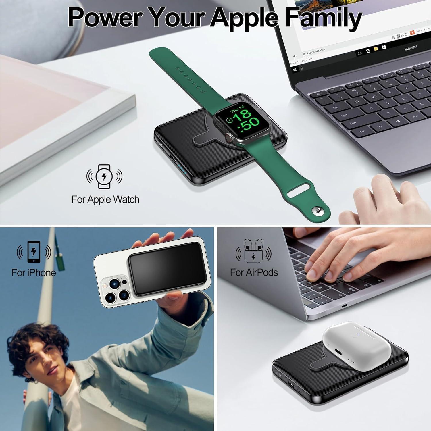 Cargador Portátil Inalámbrico Kurdene 5000mAh 3 en 1