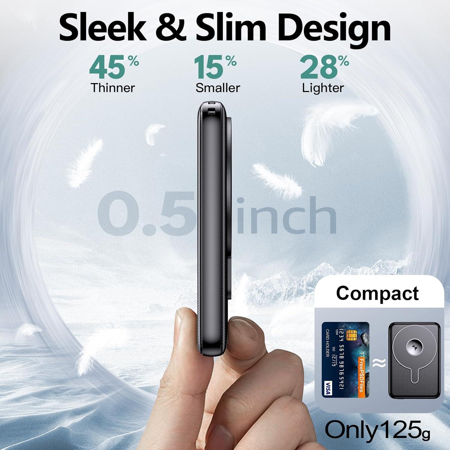 Cargador Portátil Inalámbrico Kurdene 5000mAh 3 en 1