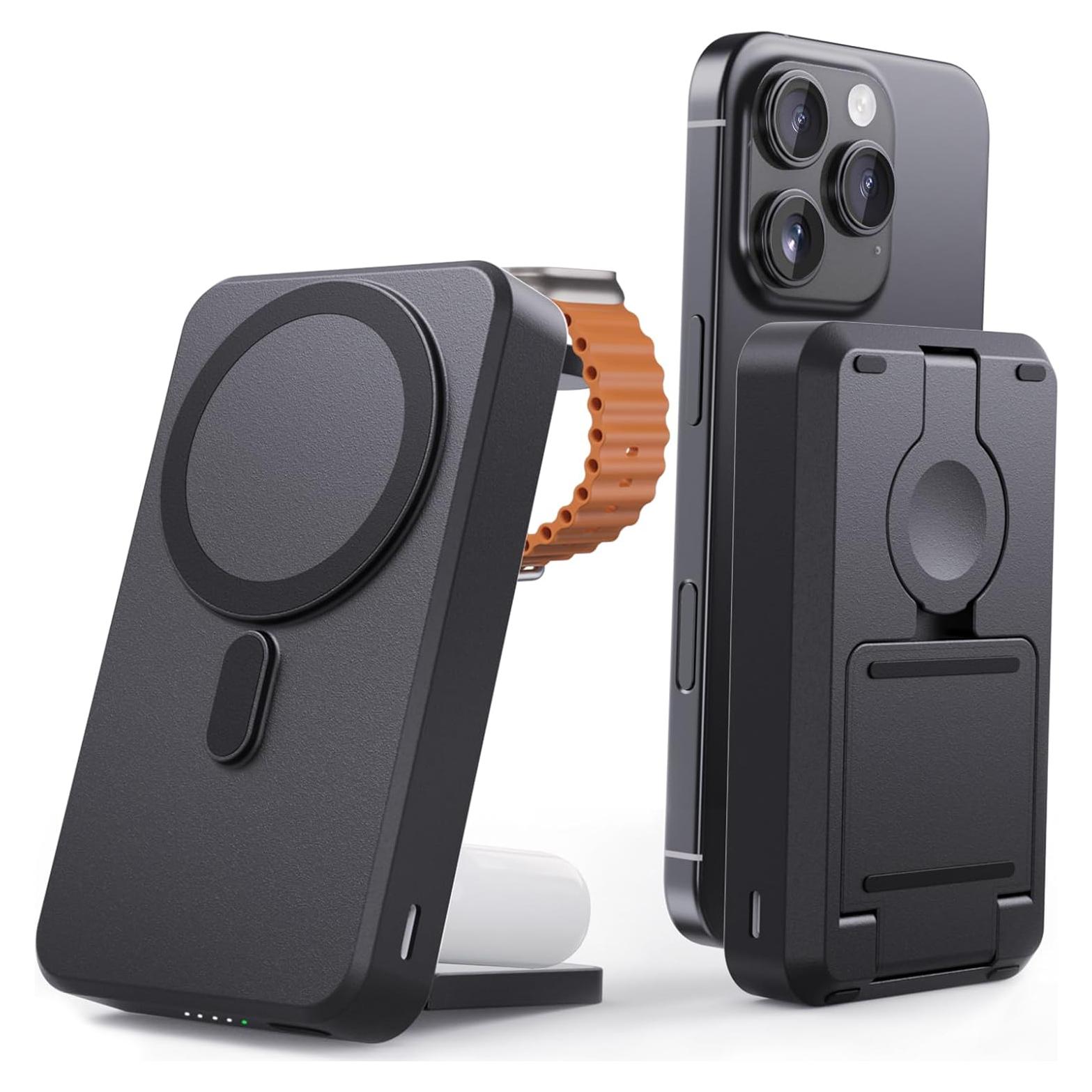 Cargador Portátil 3-en-1 Kysson 10000mAh Carga Rápida Negro