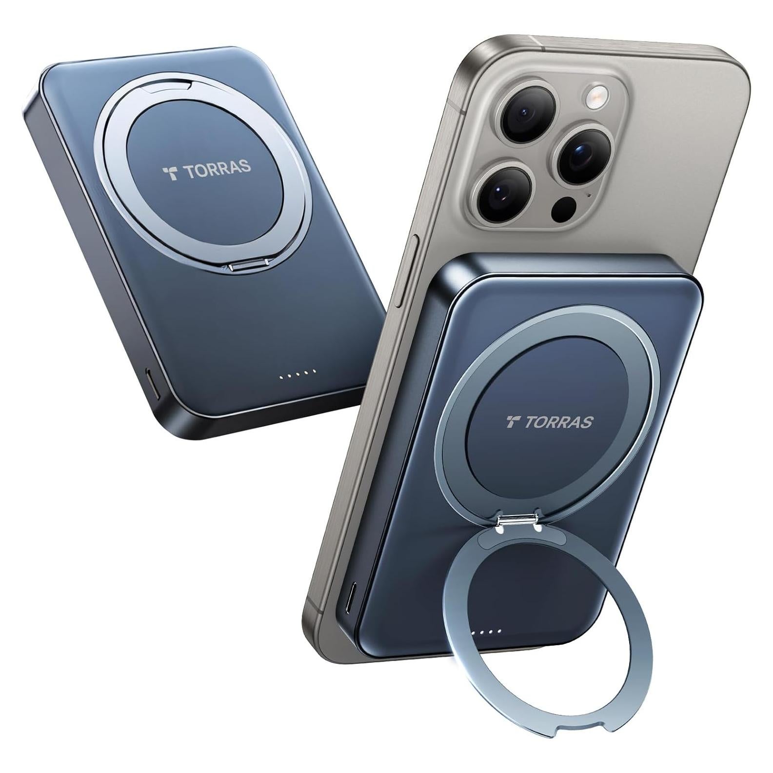 Cargador Portátil TORRAS 10,000mAh Qi2 15W MagSafe Negro