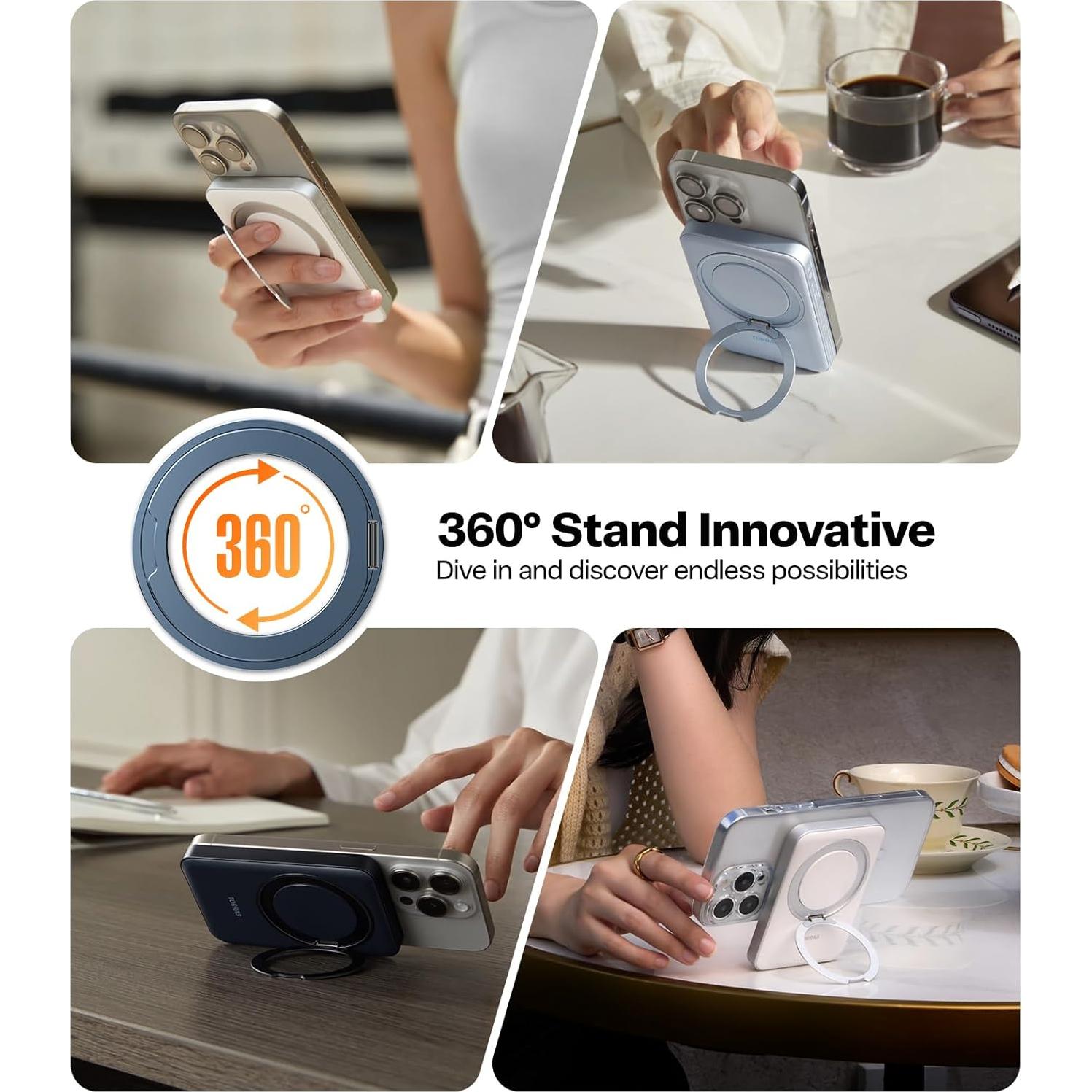 Cargador Portátil TORRAS 10,000mAh Qi2 15W MagSafe Negro