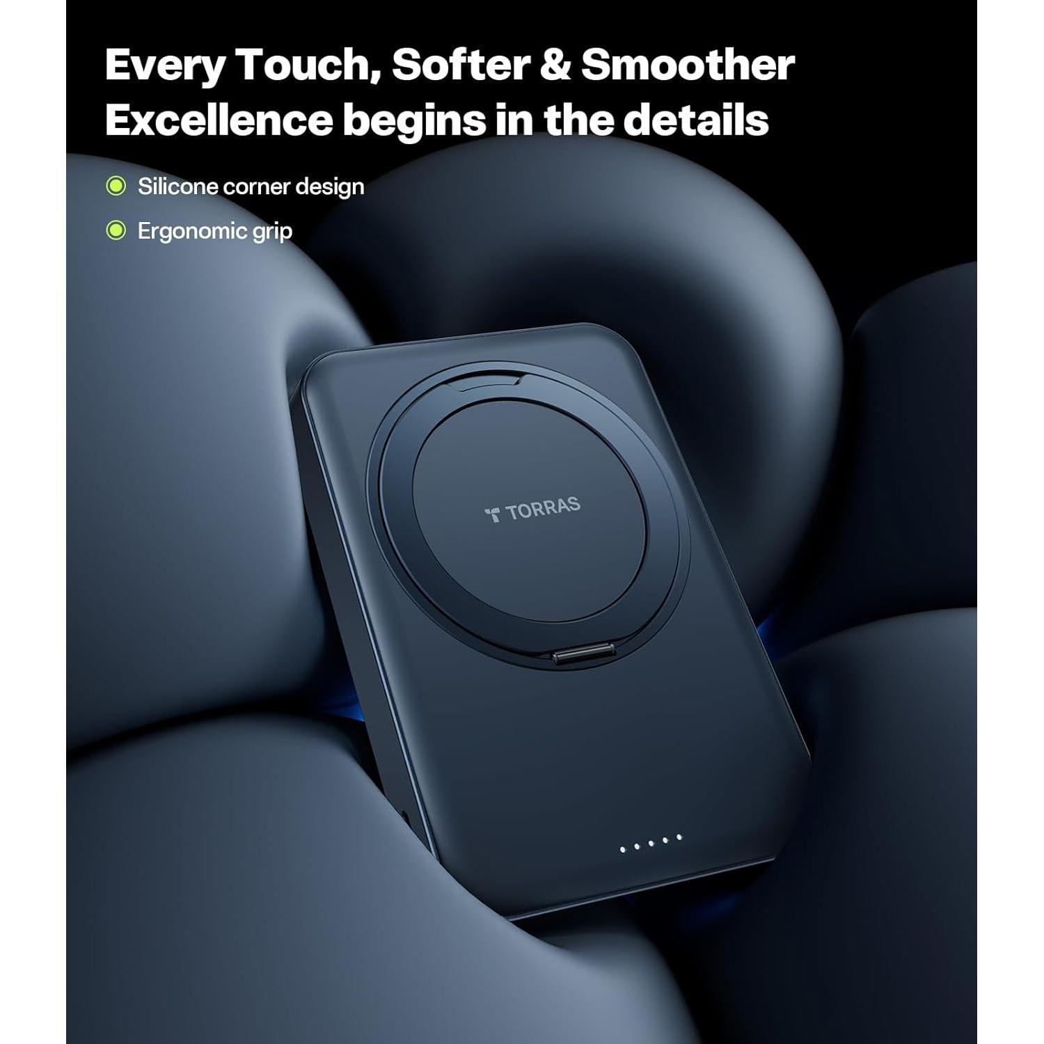 Cargador Portátil TORRAS 10,000mAh Qi2 15W MagSafe Negro