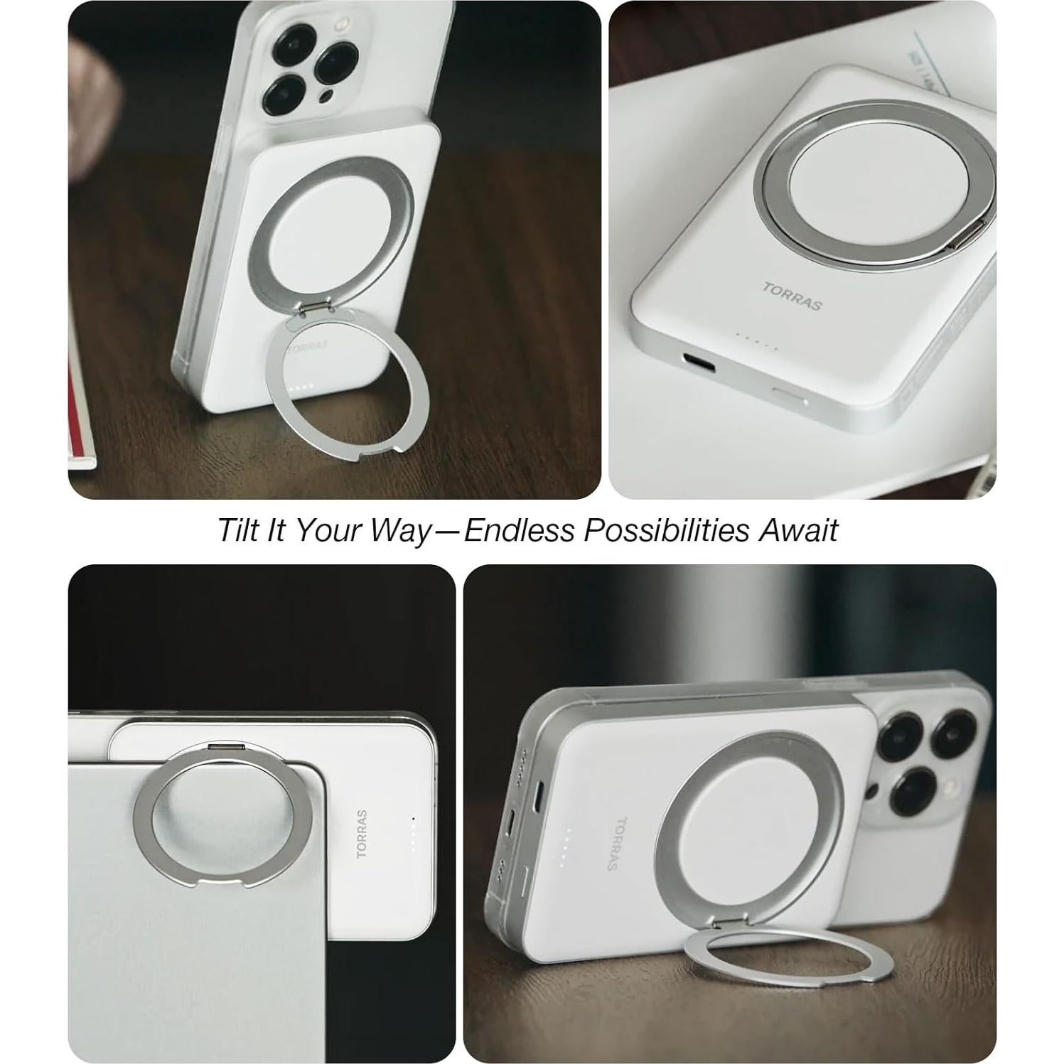 Cargador Portátil TORRAS 10,000mAh Qi2 15W MagSafe Negro