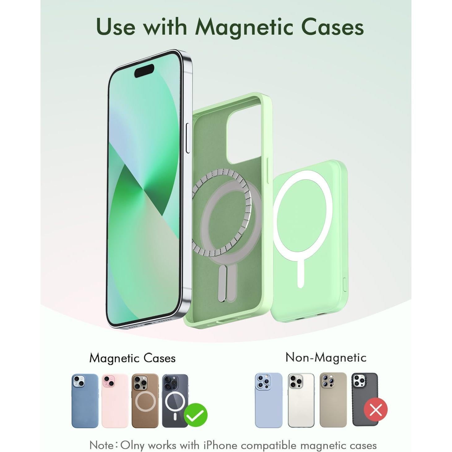 Power Bank Magnético 5000mAh Podoru para iPhone Verde