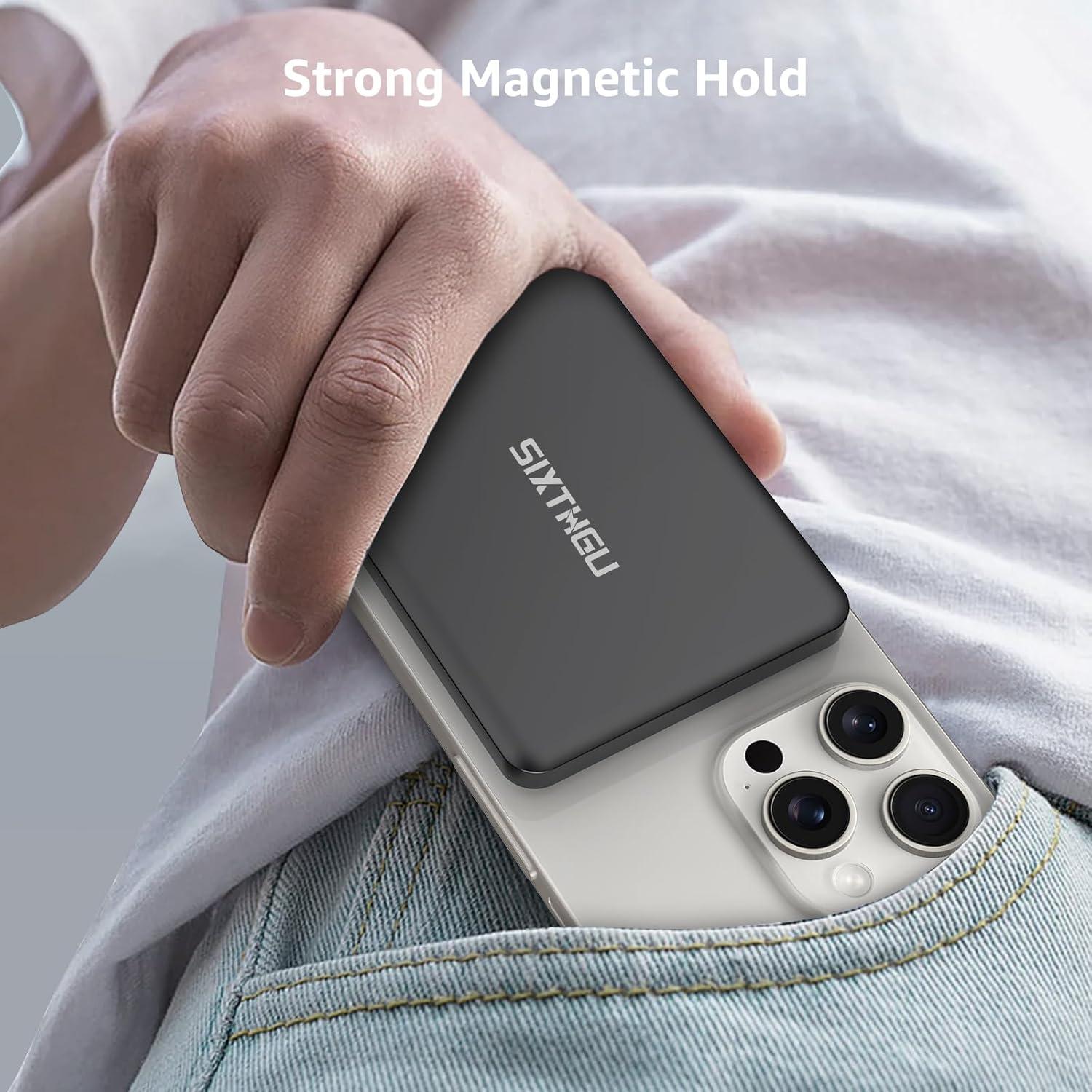 Cargador Portátil Magnético 5000mAh SIXTHGU Carga Rápida 22.5W