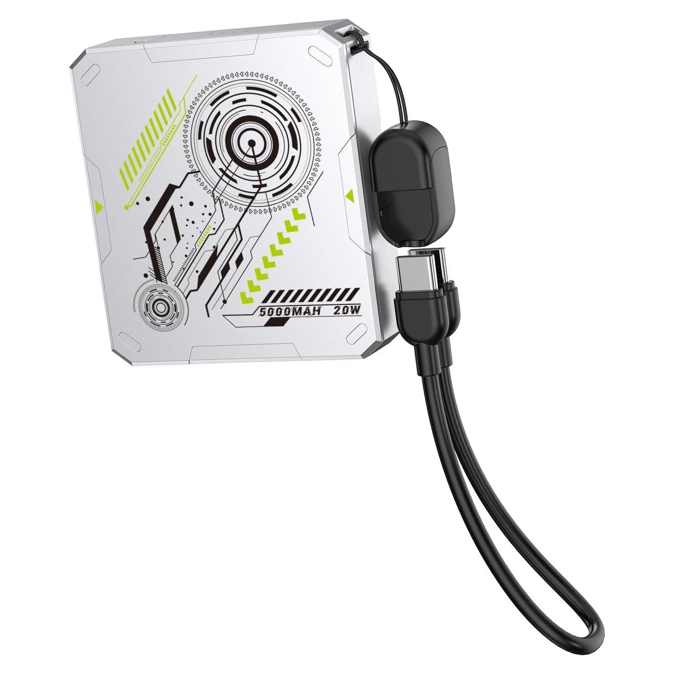 Cargador Portátil Inalámbrico MOXNICE 5000mAh 15W USB-C Plata