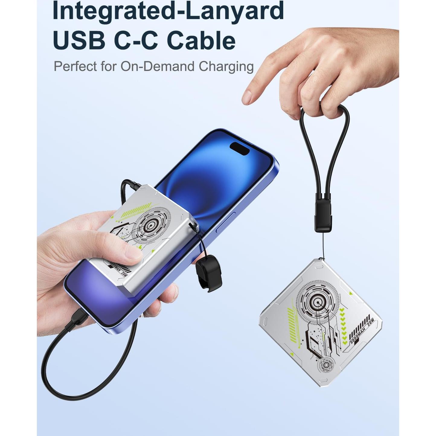 Cargador Portátil Inalámbrico MOXNICE 5000mAh 15W USB-C Plata