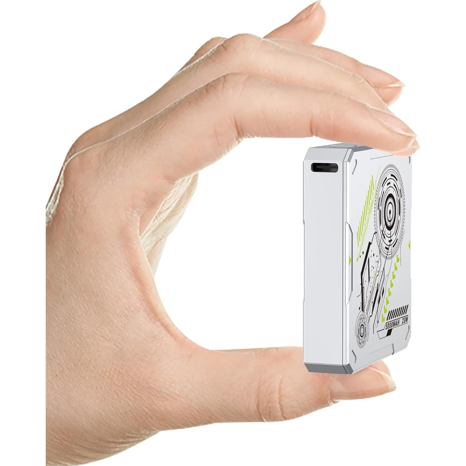 Cargador Portátil Inalámbrico MOXNICE 5000mAh 15W USB-C Plata