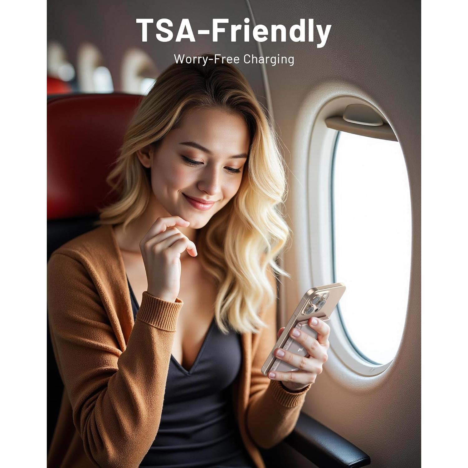 Power Bank Magnético 5000mAh Carga Inalámbrica 15W Rosa