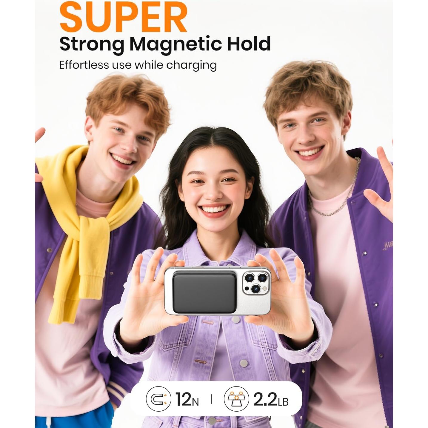 Cargador Portátil Magnético ADDTOP 10000mAh 15W USB-C Negro