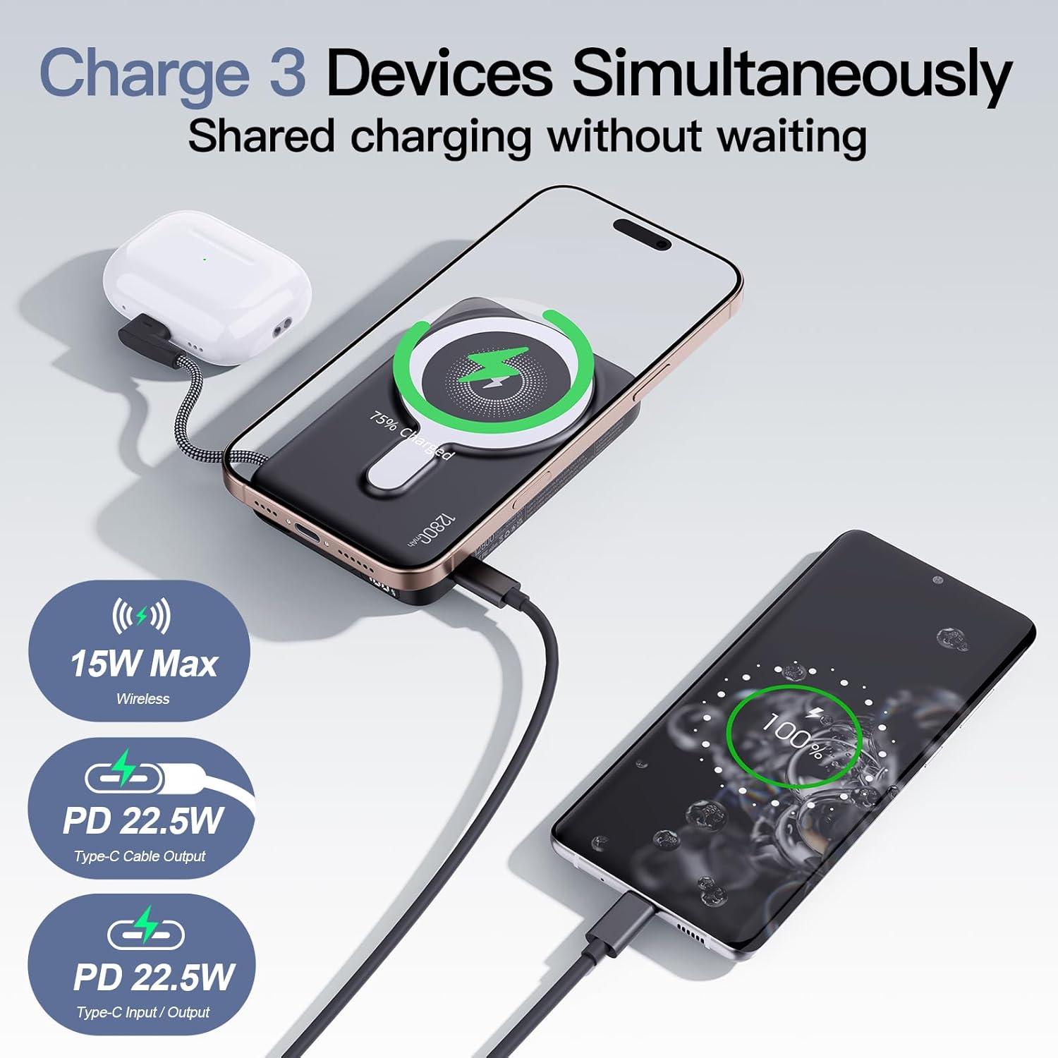 Banco de Poder Magnético Inalámbrico 12800mAh SHENZHEN M3