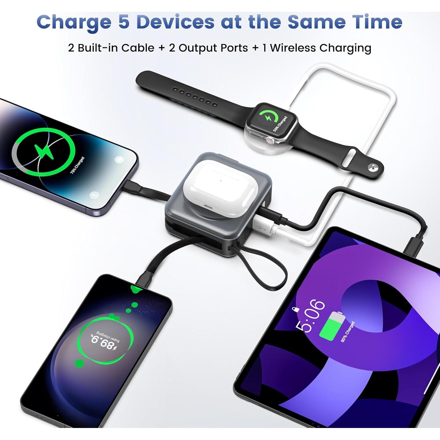 Cargador portátil Magsafe 10000mAh con enchufe AC y carga rápida