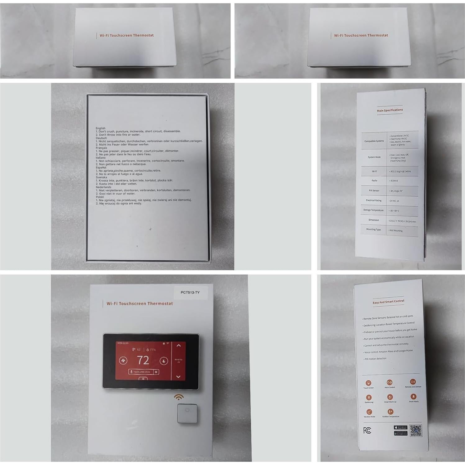 Termostato Inteligente EdgeAnt EHVC513 WiFi Programable 24V