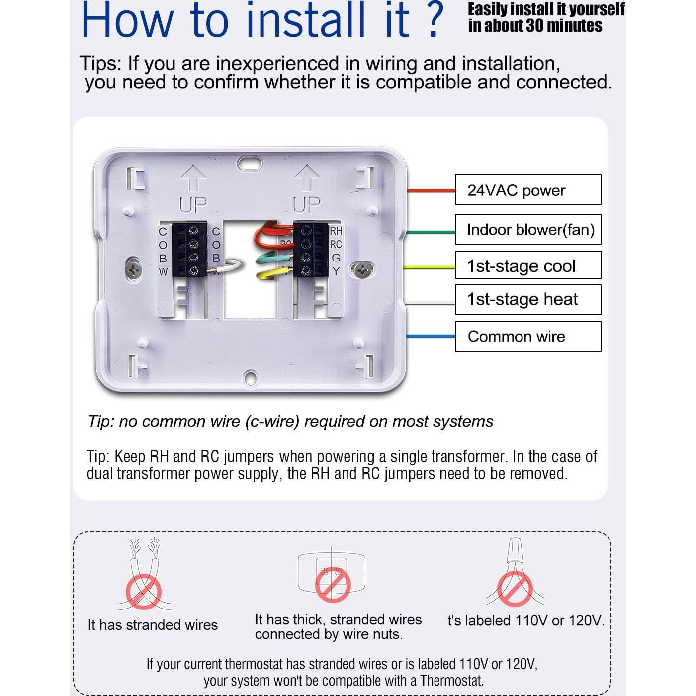 Termostato No Programable Aowel AW701 1H/1C con Pantalla LCD