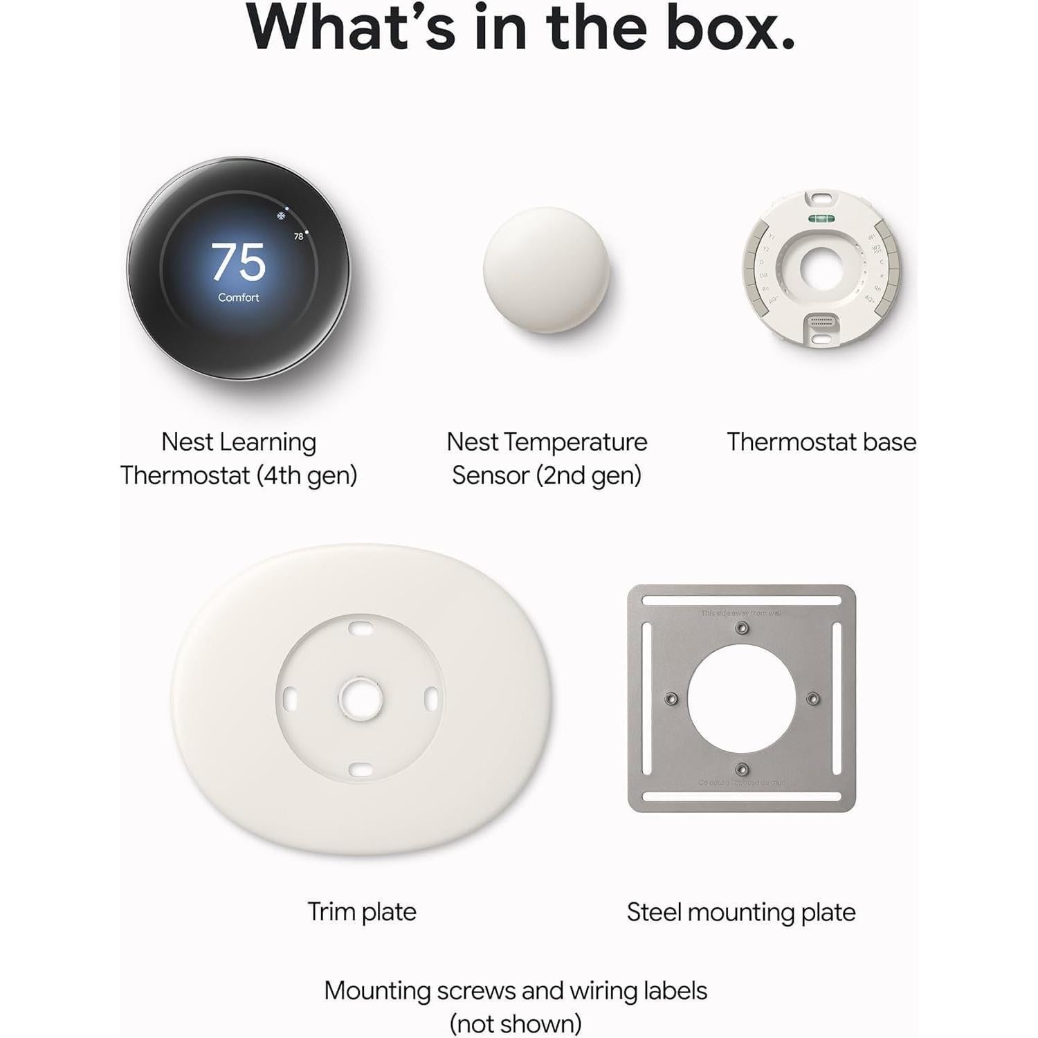 Termostato Inteligente Google Nest 4ta Generación con Sensor