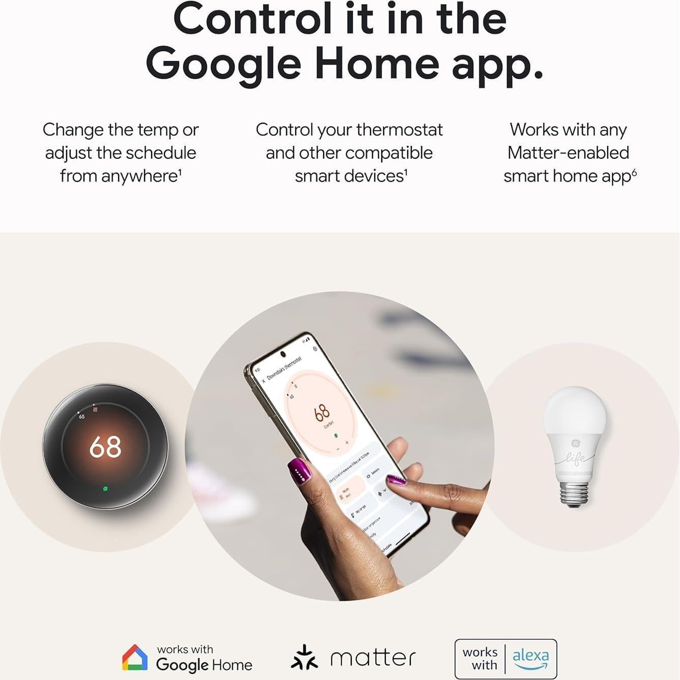 Termostato Inteligente Google Nest 4ta Generación con Sensor