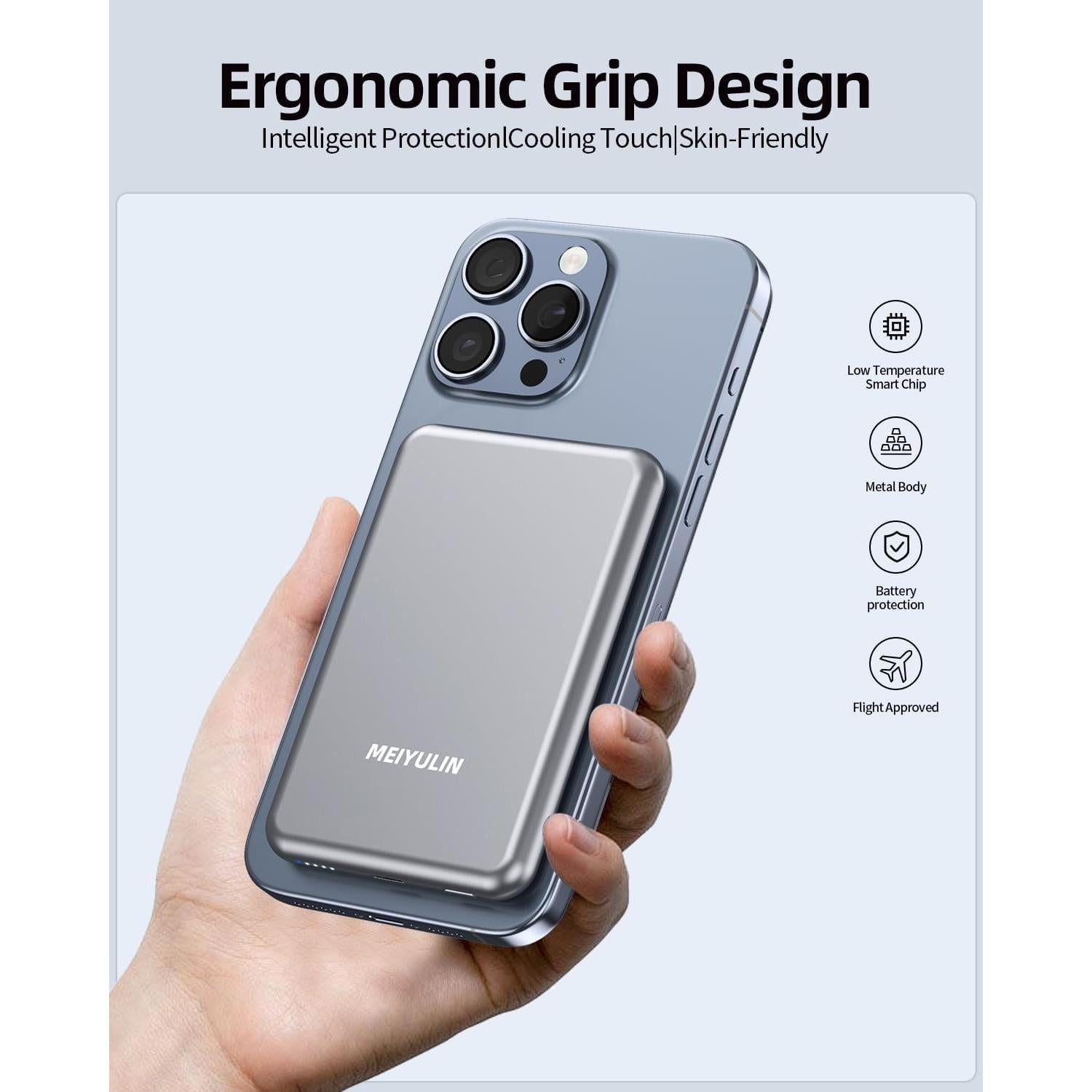 Batería Portátil Inalámbrica Magnética 5000mAh MEIYULIN para iPhone