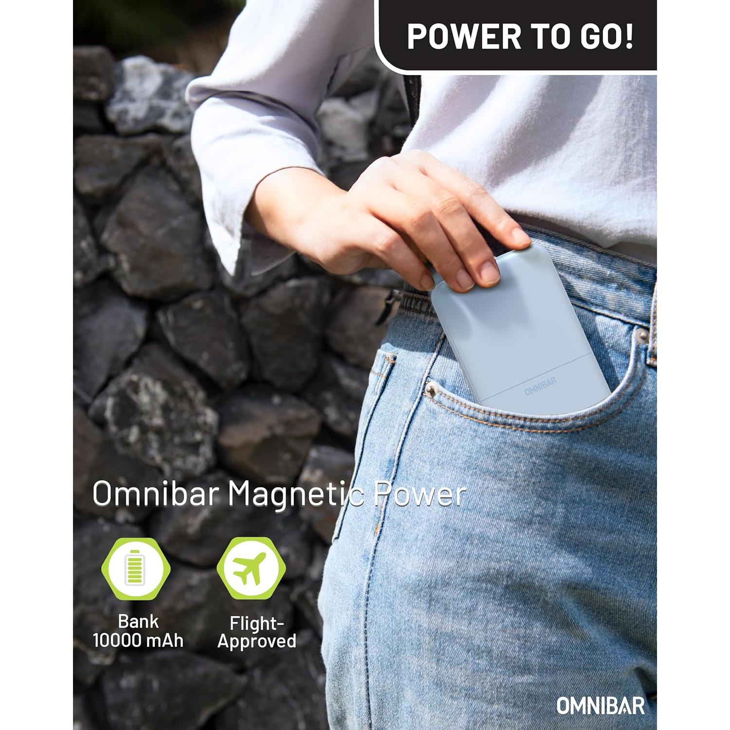 Banco de Poder Inalámbrico Omnibar 10000mAh Carga Rápida USB-C