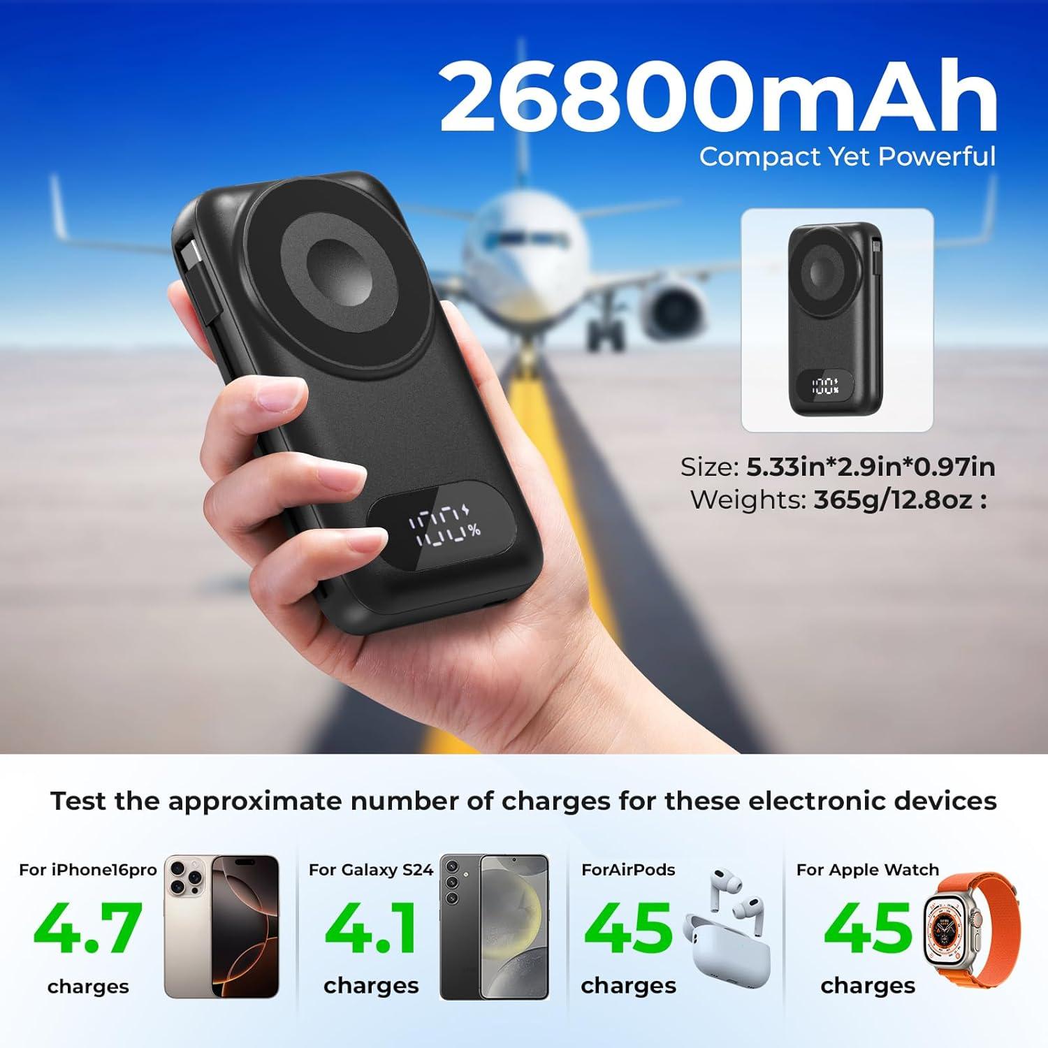 Cargador Portátil Magnético 26800mAh para iPhone y Android